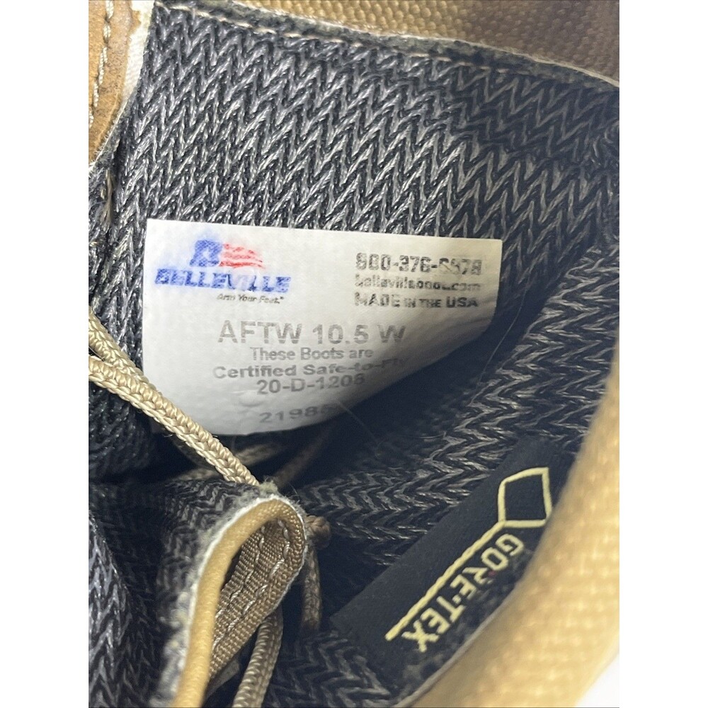 Belleville Boots 10.5W Tan Gore-Tex Vibram USAF Safe to Fly Military - Picture 9 of 9
